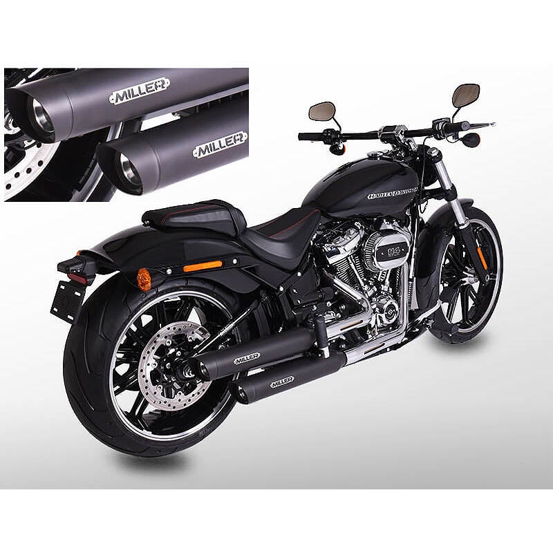 2021～2024 FXBRS ユーロ5対応 スリップオンマフラー スラッシュカット ブラック/ブラックエンド MILLER EXHAUST 2