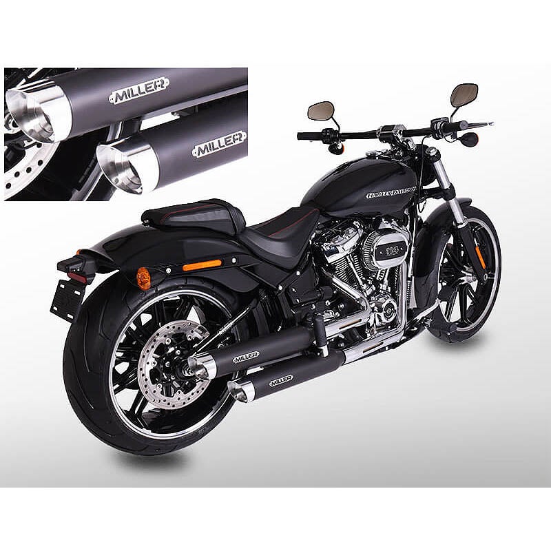 2021～2024 FXBRS ユーロ5対応 スリップオンマフラー スラッシュカット ブラック/ポリッシュエンド MILLER EXHAUST 2