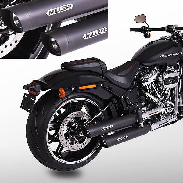 2021～2024 FXBRS ユーロ5対応 スリップオンマフラー スラッシュカット ポリッシュ/ブラックエンド MILLER EXHAUST 2