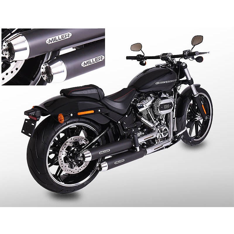 2021～2024 FXBRS ユーロ5対応 スリップオンマフラー テーパーエンド ブラック/ポリッシュエンド MILLER EXHAUST 2