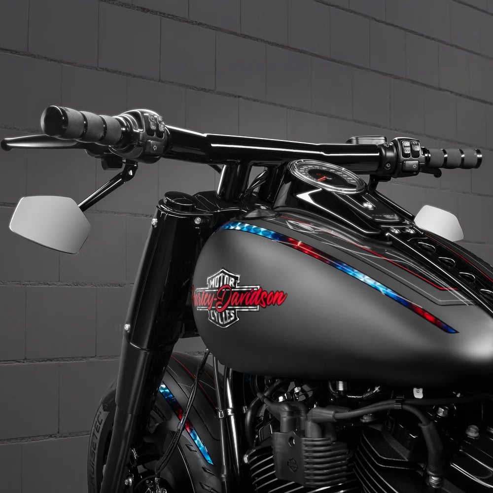 配線済み Drag-T 2インチ径 メガハンドルバー (ブラック)1