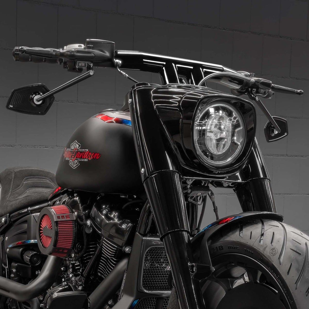 配線済み Drag-T 2インチ径 メガハンドルバー (クローム)1
