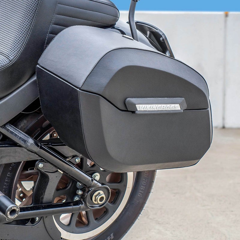 Darkin 32L クイックマウント ハードサドルバッグ (レザーラップ)