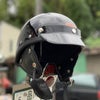 CHOPPERS オリジナル MORRIS ミニブラックバイザー付き ハーフヘルメット ブラックチンガード ブラック