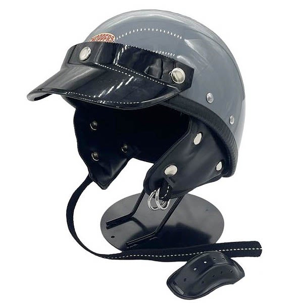 CHOPPERS オリジナル MORRIS ミニブラックバイザー付き ハーフヘルメット ブラックチンガード ダッジグレー