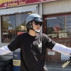 CHOPPERS オリジナル MORRIS ミニブラックバイザー付き ハーフヘルメット ホワイトチンガード ダッジグレー 2