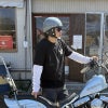 CHOPPERS オリジナル MORRIS ミニブラックバイザー付き ハーフヘルメット ホワイトチンガード ダッジグレー 3