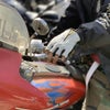 CHOPPERS ハーフフィンガー グローブ ダイヤステッチ ホワイト/ブラック 3