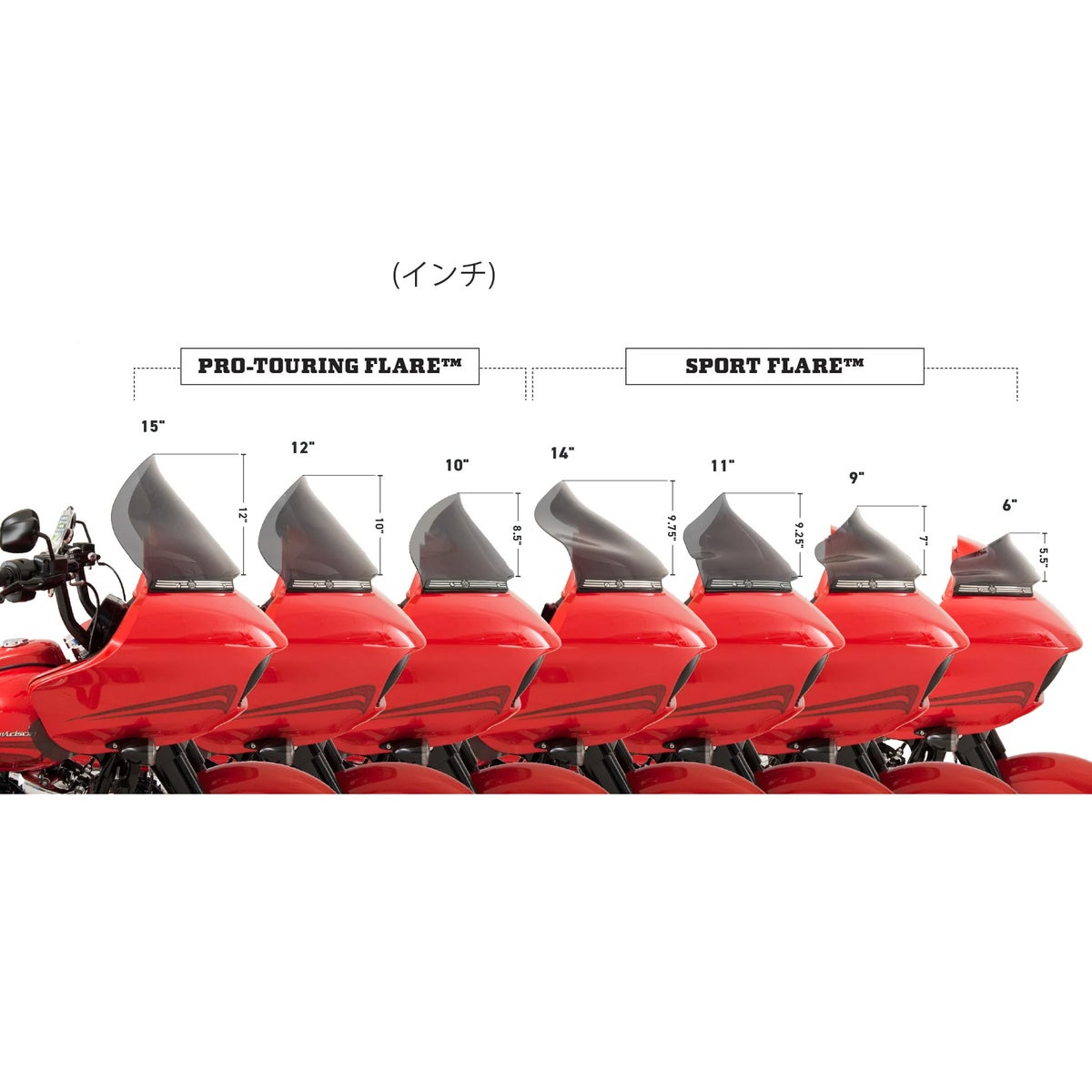スポーツ フレア ウィンドシールド 6インチ (ティール)3