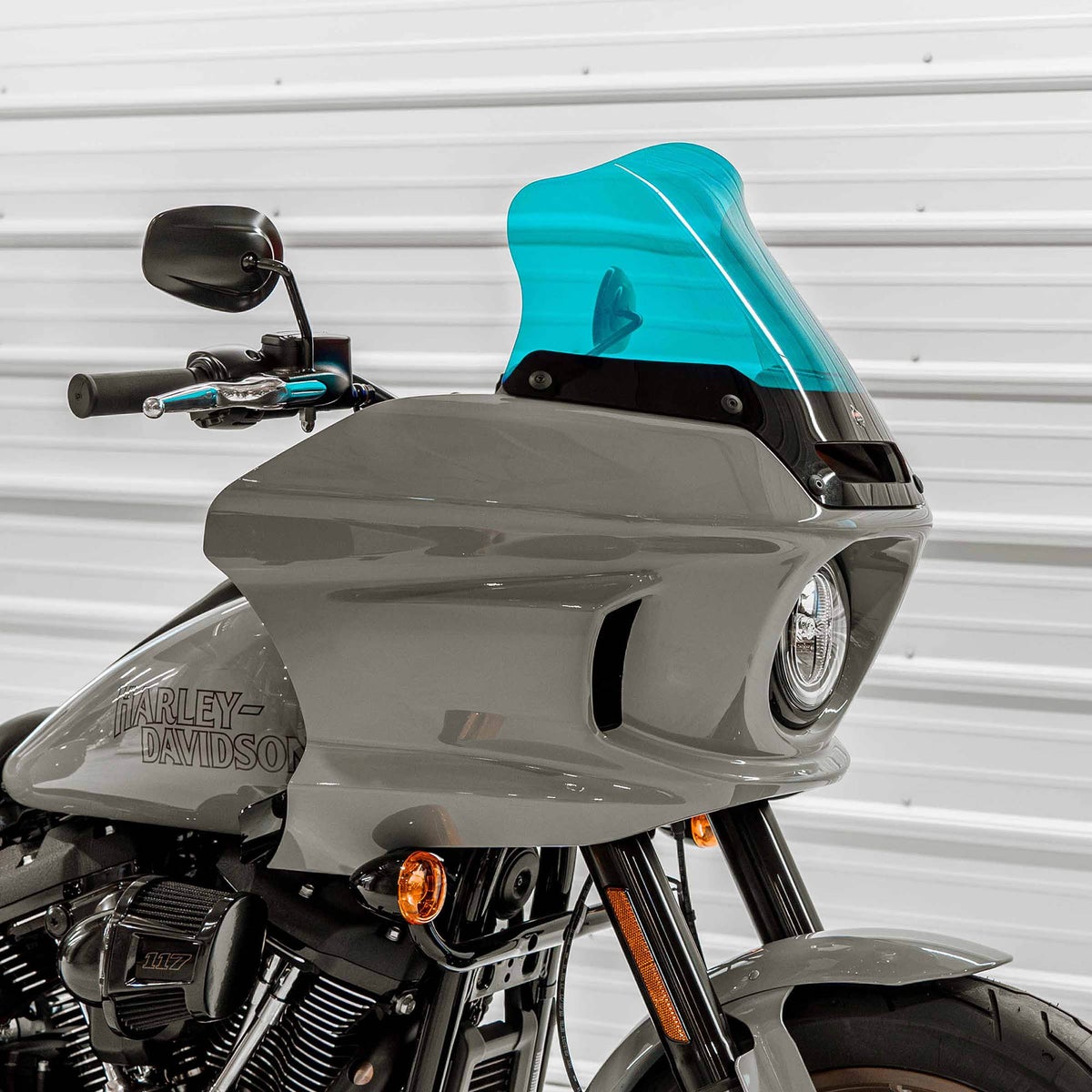 ローライダーST フレア ウィンドシールド 8インチ (ティール)1