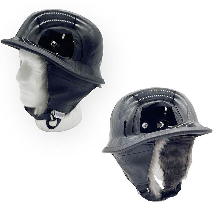 CHOPPERS オリジナル ハーフヘルメット用 耳当て シルバー長毛