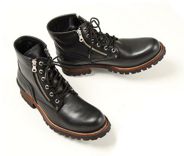 【DEGNER/デグナー】ダブルジップ/ショートブーツ（黒色）-02