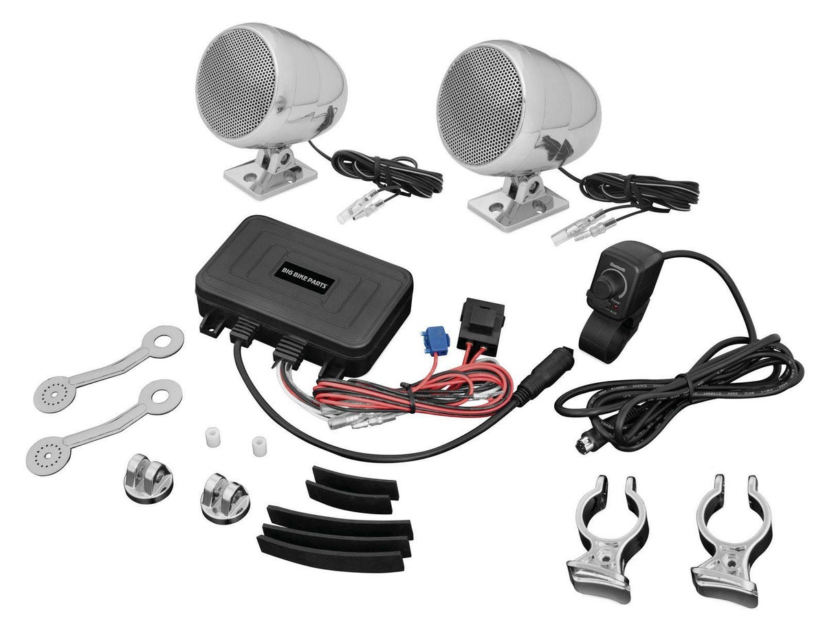 ブルートゥース対応　ハンドルマウント防水スピーカーシステム　クローム-01