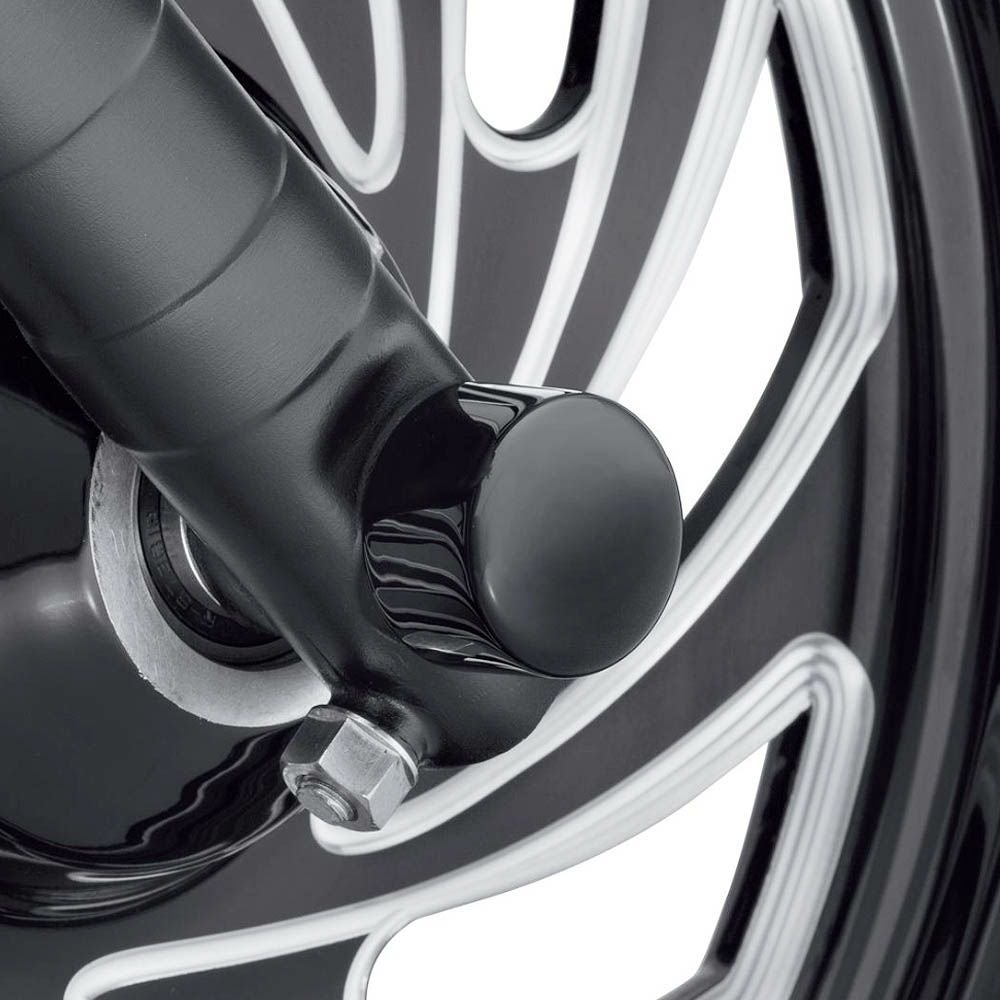 フロントアクスルナットカバー グロスブラック/ビレット |ハーレー