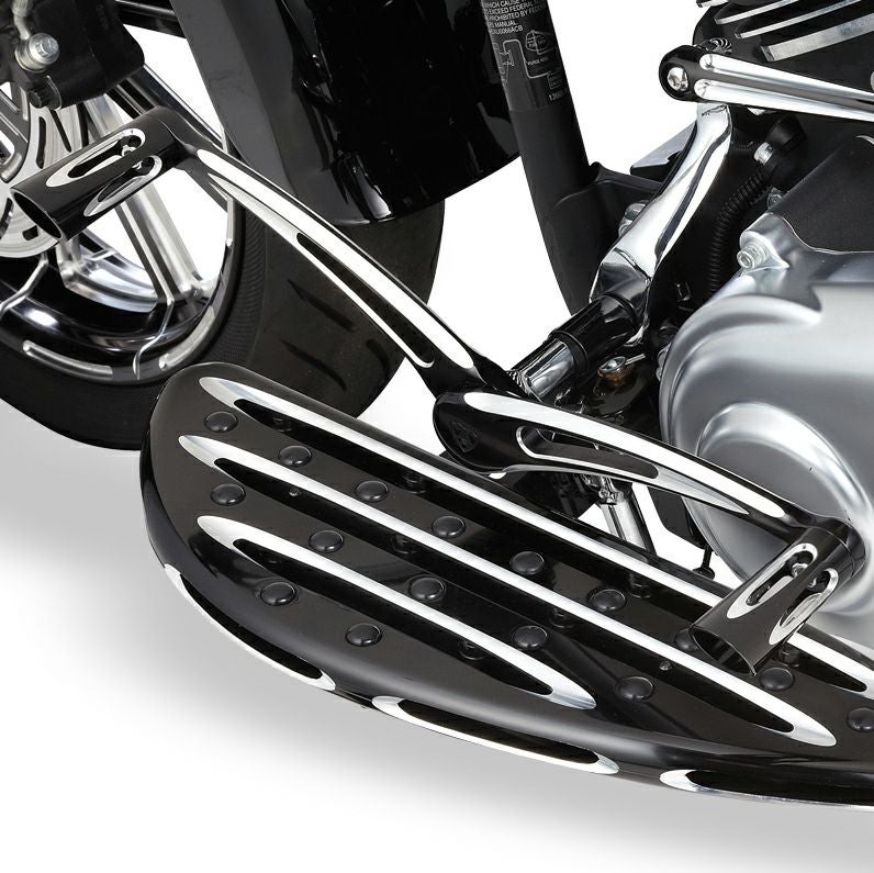 アレンネス/ハーレーフロアーフットボード/ブラックコントラストディープカット SALE】アレンネス ディープカット・フロアーフットボード ブラック