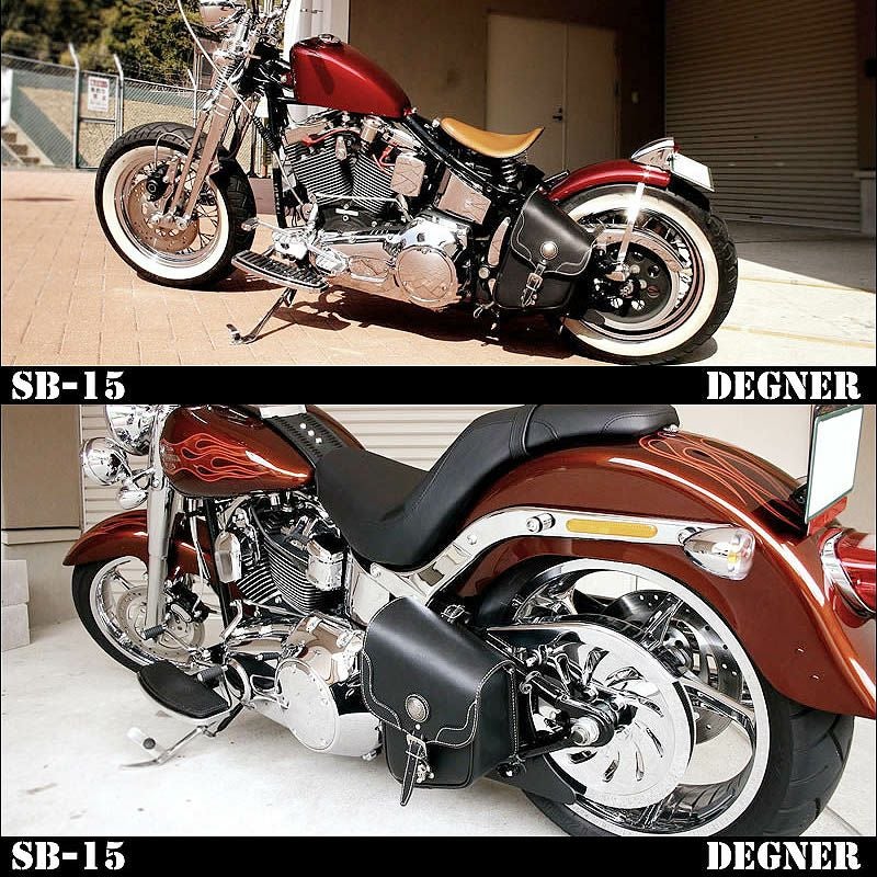 DEGNER（デグナー）レザーリジット　サドルバッグ　ソフテイル用/ブラック-02