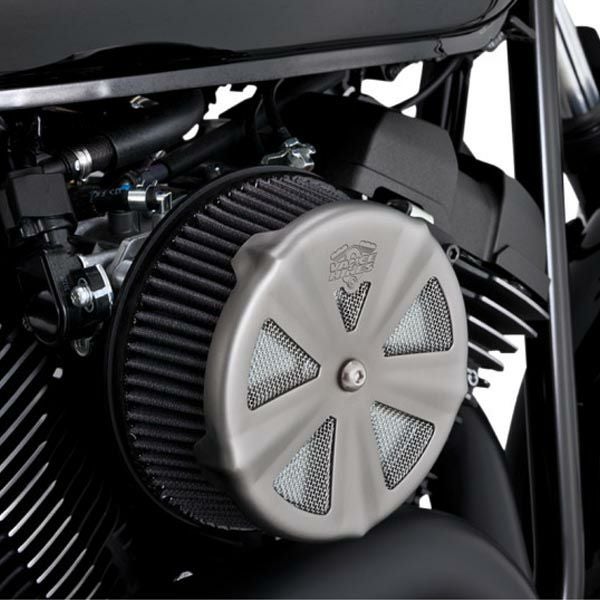 Vance&Hines VO2 SKULLCAP CROWN エアクリーナーインサート マットクローム-01