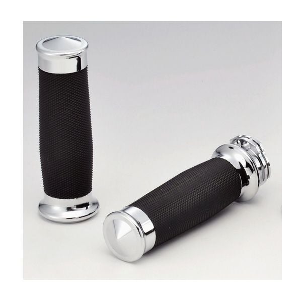 キジマ メトラグリップ ローレットタイプ クローム |ハーレーパーツ