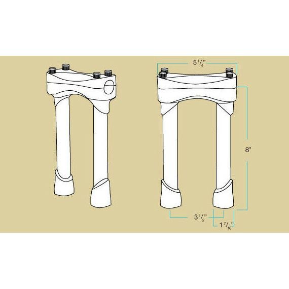 Biltwell Murdockライザー 8インチ クローム-02