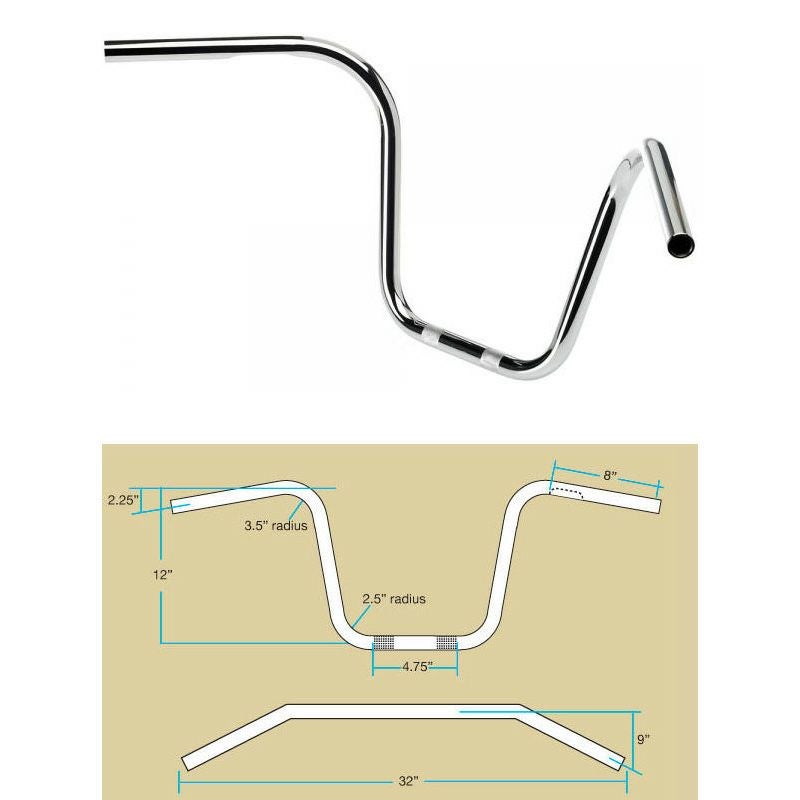 Biltwell Ape Hanger ハンドル クローム-02