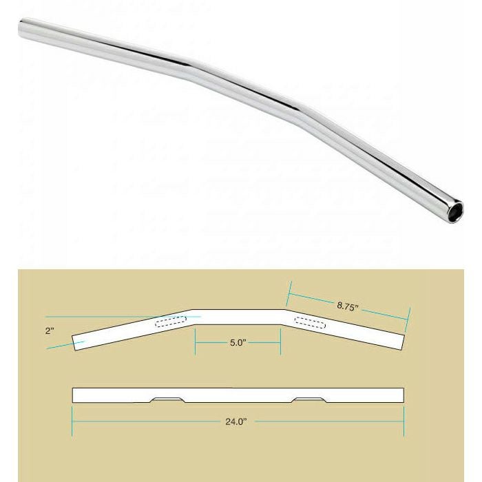 Biltwell Zero Drag ハンドル クローム-02