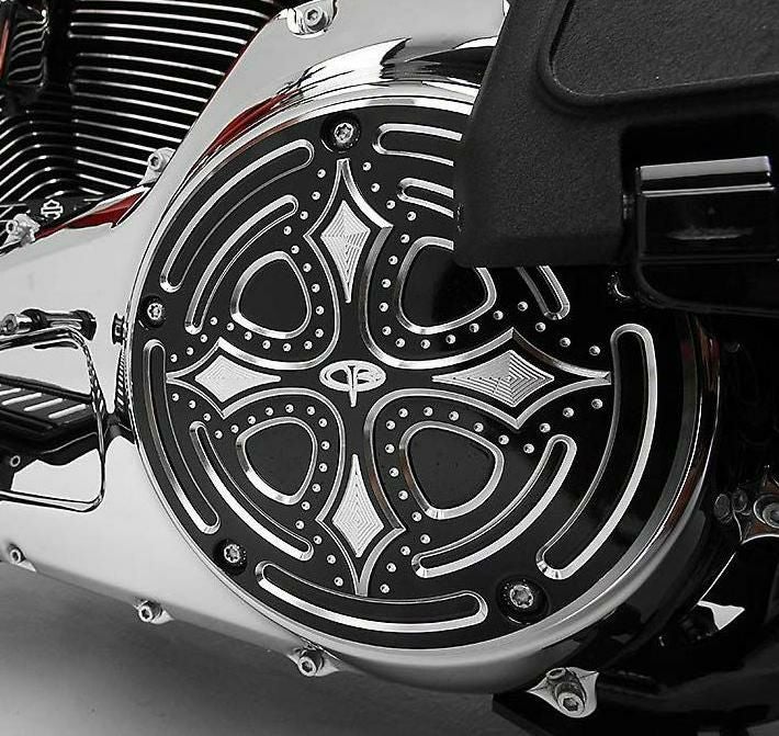 Precision Billet Fleur Davidson: Darkside スポーツ PRECISION BILLET・FLEUR・ダービー＆ポイントカバーセット・クローム　FDL-230-5H-CHR・FDL-220-5H-CHR　ハーレー