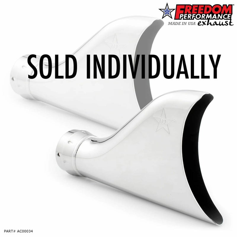 2.5インチ スリップオンマフラー用 シャークテール エンドキャップ クローム フリーダムパフォーマンス
