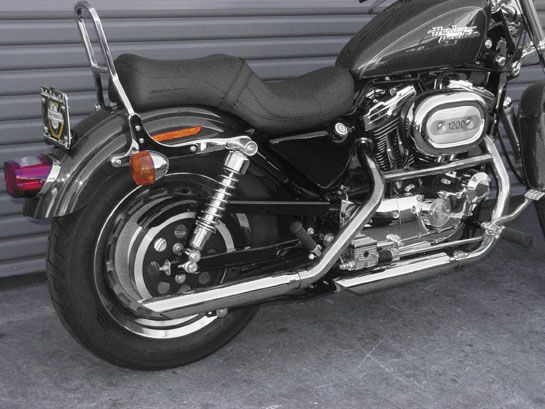 CYCLE SHACK '14以降スポーツスター用　2.5インチ ドラッグパイプ　スリップオン スラッシュダウンマフラー-01