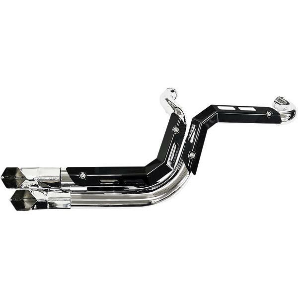 LA Choppers Fusion エキゾーストシステム　クローム/ブラックシールド/クロームエンドチップ-02
