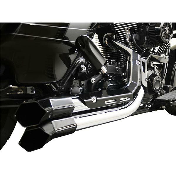 LA Choppers Fusion エキゾーストシステム　クローム/ブラックシールド/ウラックエンドチップ-01