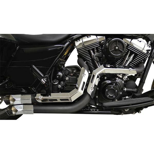 LA Choppers Fusion エキゾーストシステム　ブラック/クロームシールド/クロームエンドチップ-01