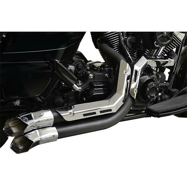 LA Choppers Fusion エキゾーストシステム　ブラック/クロームシールド/クロームエンドチップ-02