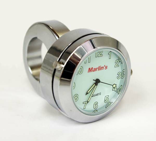 Marlin's 防水時計ハンドルバーマウント・ホワイトフェイス-01