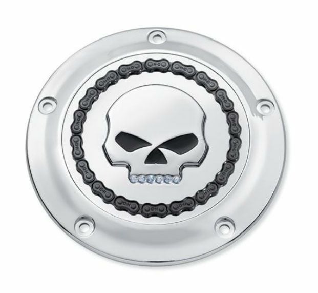 スカル＆チェーンコレクション・ダービーカバー　クローム/ジュエルスカル-01