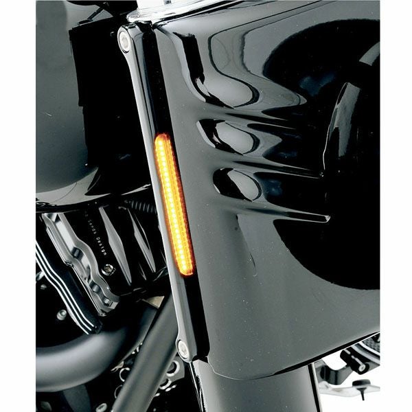ハーレー用　ブラス製LED ウインカー　フロントサポート付き Amazon | ハーレー カスタムパーツ 【 LED ウインカー（ポリッシュ