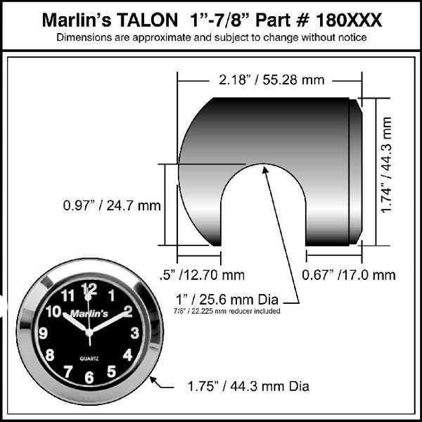 Marlin's 防水時計ハンドルバーマウント・ブラックフェイス-03