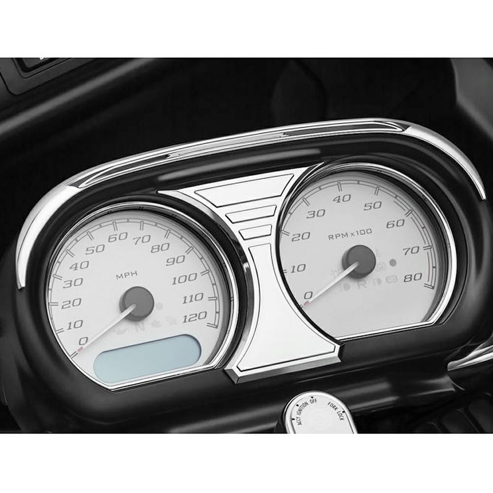 クリアキン Tri-Line スピード、タコメーター アクセント　クローム FLTR-02