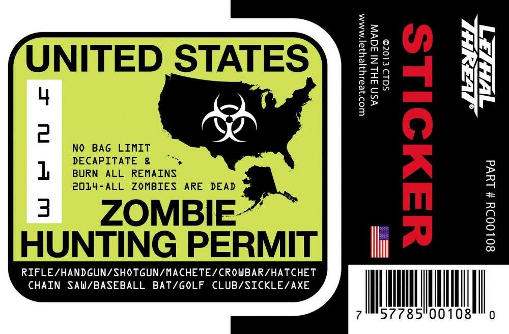 デカール ZOMBIE PERMIT MINI-01