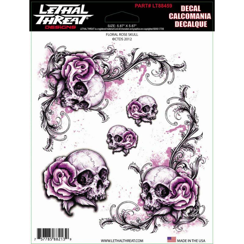 デカール FLORAL ROSE SKULL-01