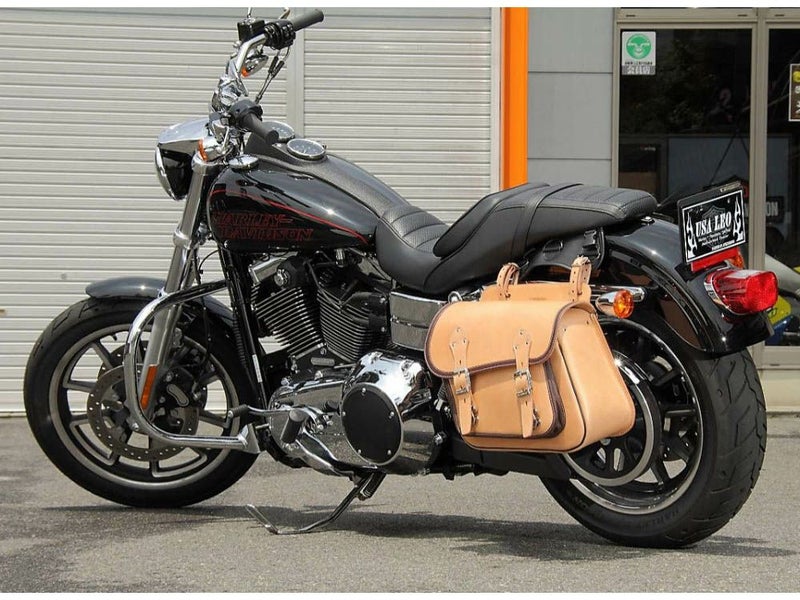 デグナー ウィンカー避けレザーサドルバッグ タン/ブラウン-01