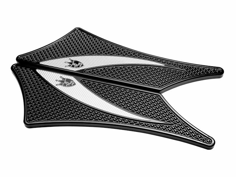 Precision Billet Carbon Tech フロアボード ブラック/シルバーカーボン-01