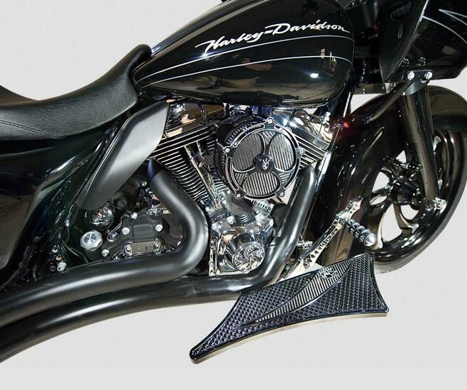 Precision Billet Carbon Tech フロアボード ブラック/シルバーカーボン-02