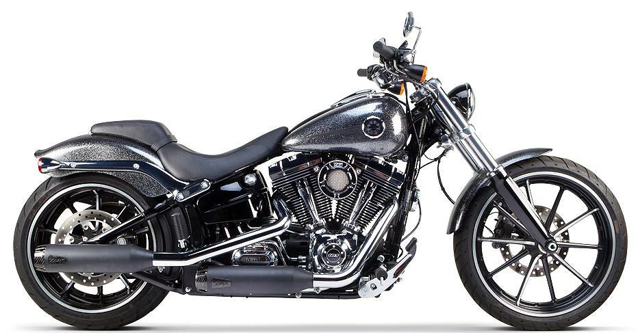 Two Brothers Racing ブラック/カーボンエンド スリップオンマフラー  FLSTC/FLSTSE/FXST(B,C)/FXCW用 日本語説明書あり-02