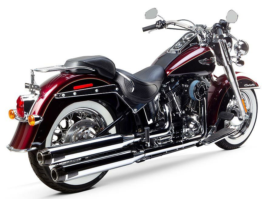 Two Brothers Racing クローム/カーボンエンド スリップオンマフラー FLS/FXS/FLSTN/FLSTSB用 日本語取付け説明書あり-01