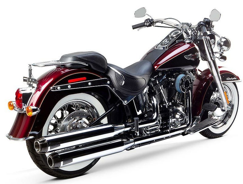 Two Brothers Racing クローム/カーボンエンド スリップオンマフラー FLS/FXS/FLSTN/FLSTSB用 日本語取付け説明書あり-01