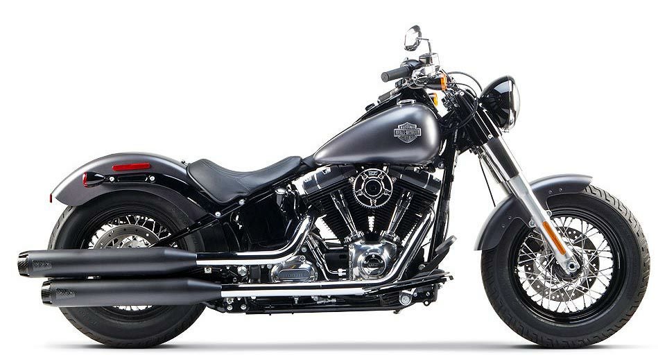 Two Brothers Racing ブラック/カーボンエンド スリップオンマフラー  FLS/FXS/FLSTN/FLSTSB用 日本語取付け説明書あり-02