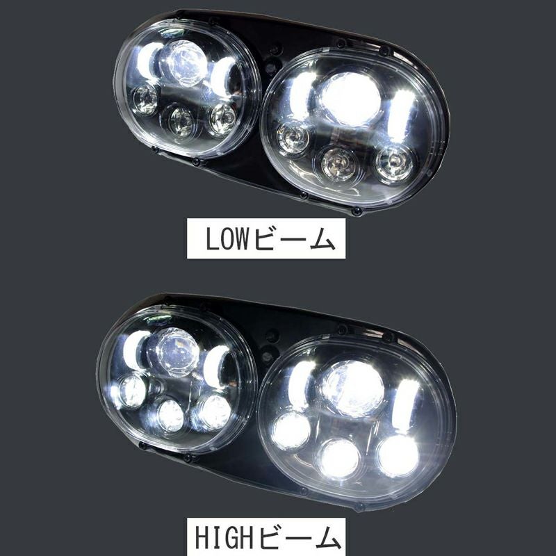 LED デュアル・ヘッドライト　ブラック 2004以降FLTR(X)-02