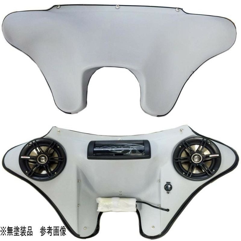 5-3/4インチヘッドライト用BATWING フェアリング オーディオ付き DYNA用 ブラック塗装 ダイナ-03