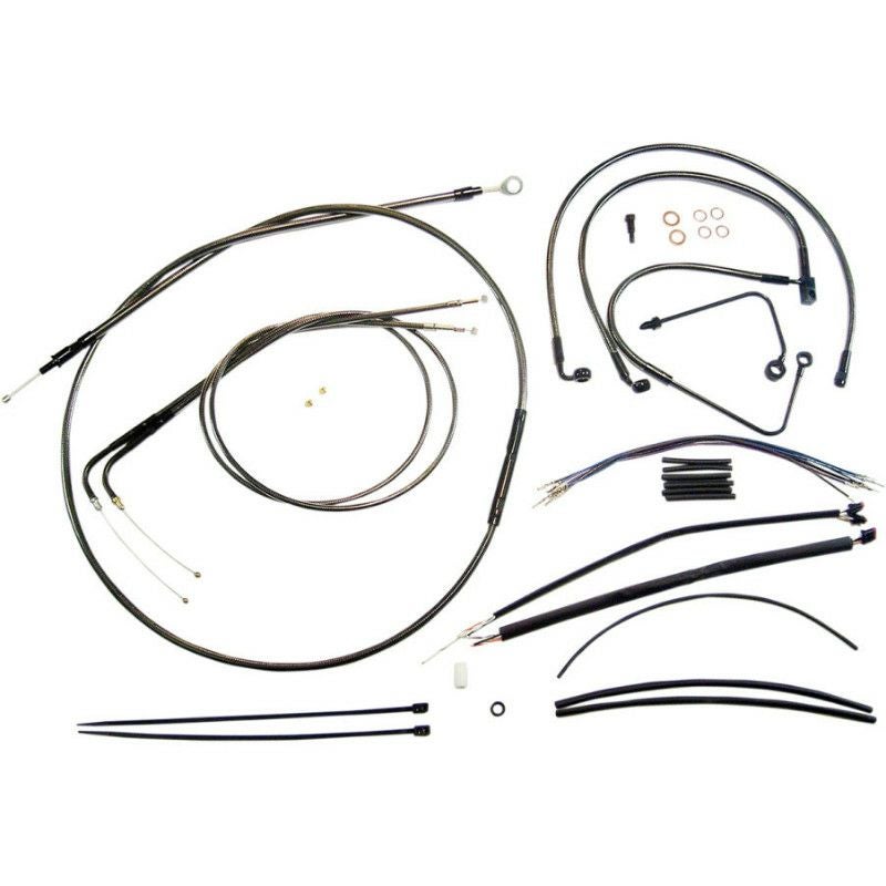 Magnum（マグナム） エイプハンドル用　ブラックパール・ケーブルラインキット　ソフテイル-01