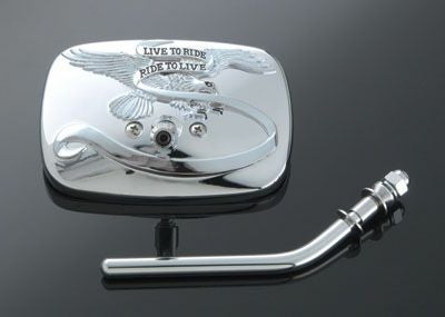 Live TO Rideロゴ・ミラー クローム ショート |ハーレーパーツ専門店